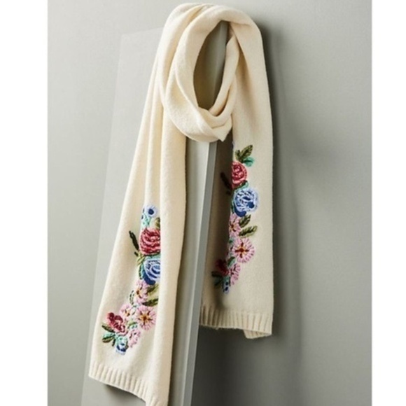 Danielle Kroll Bunches Of Bud Embroidered Scarf - Picture 9 of 10